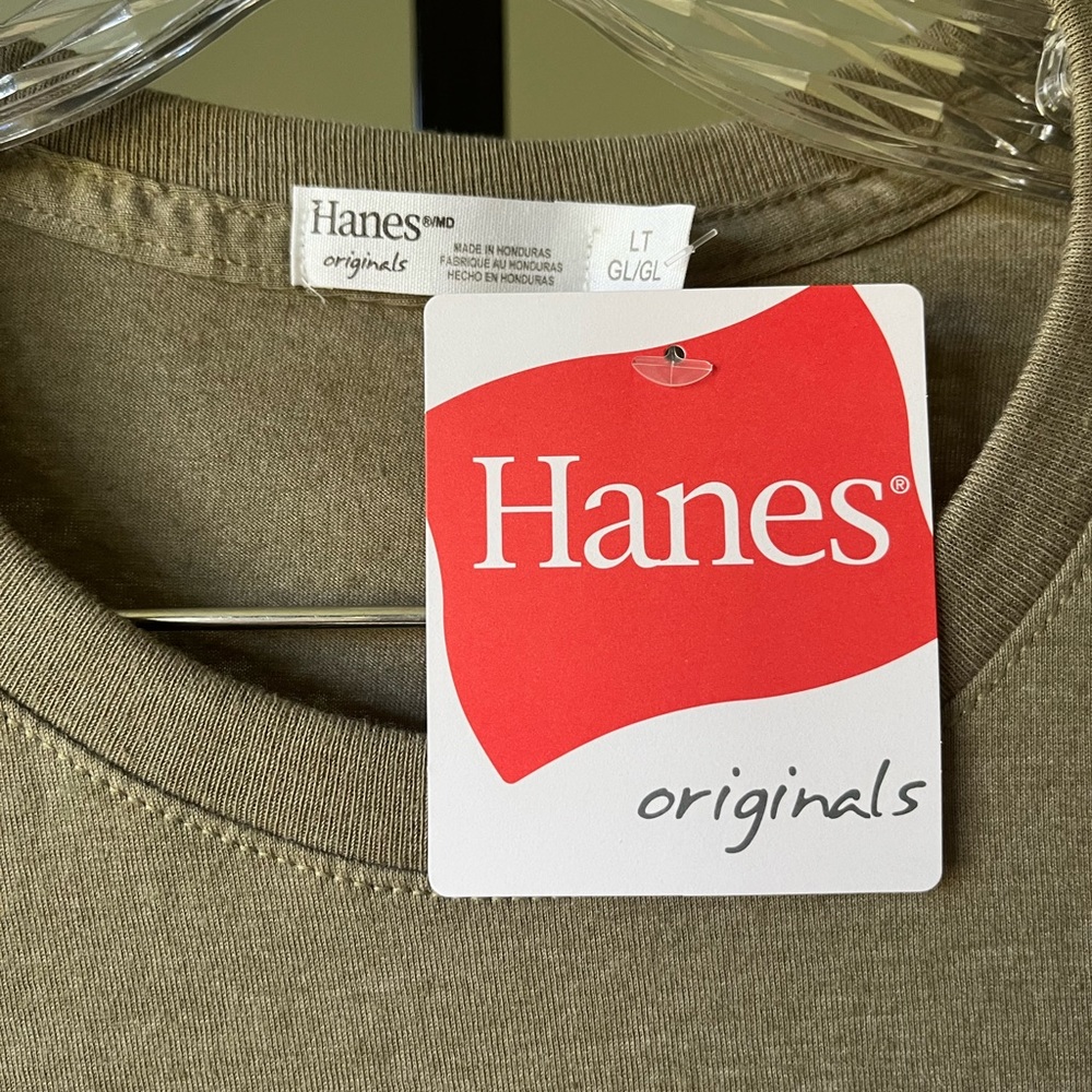 HANES LARGE TALL T SHIRT GREEN NWT - Picture 2 of 5